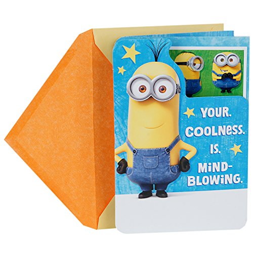 Hallmark Birthday Card for Kids (Minions, Stickers Included)