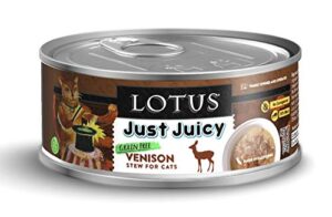 lotus, just juicy venison stew grain-free wet cat food, 5.3 ounce