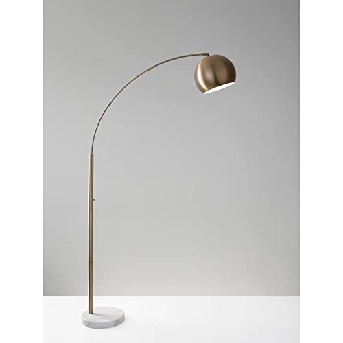 Adesso 5170-21 Astoria Arc Lamp, 78 in., 100W Incandescent/26W CFL, Antique Brass Finish, 1 Floor Lamp