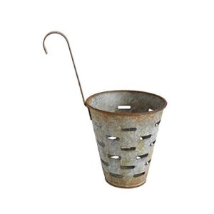 creative co-op metal olive bucket with hook