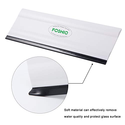 FOSHIO 6 Inch Rubber Squeegee for Kitchens, Glass, Shower and Car Windows, Pack of 3 (White)