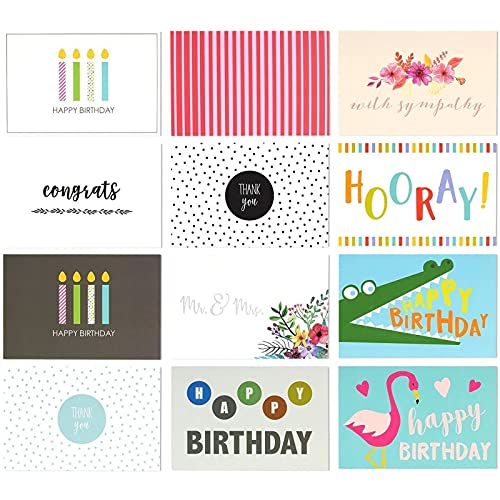 Best Paper Greetings 48-Count Greeting Cards Assortment Box Set for All Occasions, Envelopes Included, Blank Inside, for Birthday Congratulations Thank You