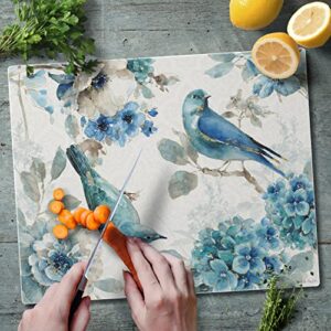 CounterArt Indi Gold Birds 3mm Heat Tolerant Tempered Glass Cutting Board 15” x 12” Manufactured in the USA Dishwasher Safe