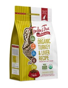 tender & true organic turkey & liver recipe cat food, 3 lb