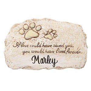 fox valley traders personalized forever pet memorial, customized indoor/outdoor resin garden stone, loss of pet sympathy gift