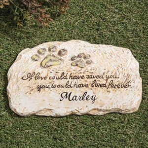 Fox Valley Traders Personalized Forever Pet Memorial, Customized Indoor/Outdoor Resin Garden Stone, Loss of Pet Sympathy Gift