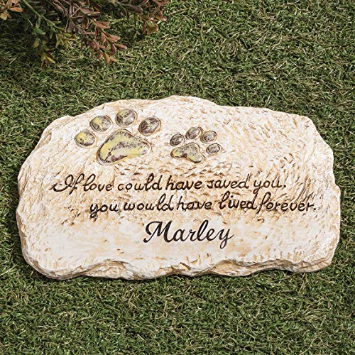 Fox Valley Traders Personalized Forever Pet Memorial, Customized Indoor/Outdoor Resin Garden Stone, Loss of Pet Sympathy Gift