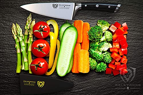 Dalstrong Gladiator Elite Series Forged High Carbon German Steel Chef Kitchen Knife with Black G10 Handle, 6 Inches, Sheath Included