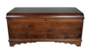 46" cedar hope chest with waterfall top – amish cedar chest w/ anti-slam hinges – hope chest with lock – blanket chest - cedar chests and trunks for blankets (brown maple wood, asbury stain)