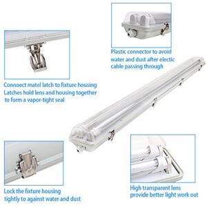 BRILLIHOOD LED Vapor Proof 4ft Light Fixture, 36 Watt, 4000lm, 6000K (Bright White), Clear Cover, IP65 Waterproof 4' Long Overhead Shop Light, Indoor/Outdoor Lighting, 4-Pack