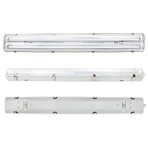 BRILLIHOOD LED Vapor Proof 4ft Light Fixture, 36 Watt, 4000lm, 6000K (Bright White), Clear Cover, IP65 Waterproof 4' Long Overhead Shop Light, Indoor/Outdoor Lighting, 4-Pack