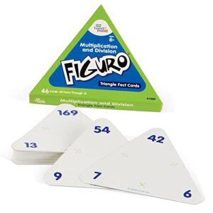 hand2mind figuro fact family math cards, multiplication/division self-checking math practice cards, 46 card deck [multiplication & division]