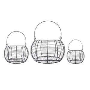 dii vintage wire storage baskets, egg basket set, rustic 3 piece