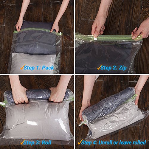 The Chestnut 12 Travel Storage Bags for Clothes - Compression Bags for Travel - no Vacuum Sacks-Save Space in Your Luggage Accessories