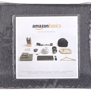 AmazonBasics - Spannbetttuch, melierter Jersey-Stoff, Dunkelgrau - 180 x 200 x 30 cm