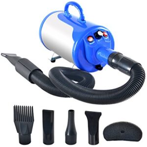 SHELANDY Groomer Partner Pet Hair Force Dryer Dog Grooming Blower with Heater (Blue)