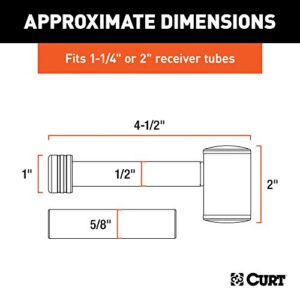 CURT 23506 Right-Angle Trailer Hitch Lock, 1/2-Inch Pin Diameter, 5/8-Inch Adapter, Fits 1-1/4 or 2-Inch Receiver