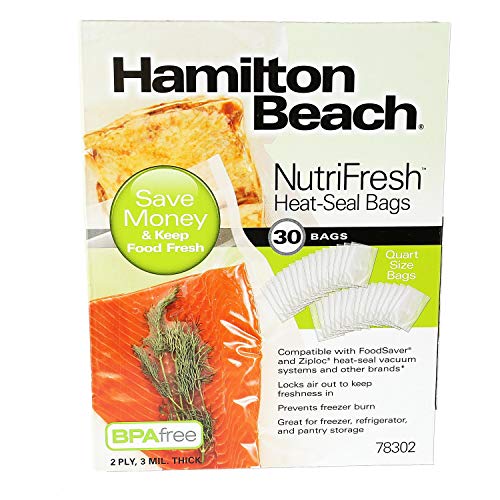 Hamilton Beach NutriFresh Heat Vacuum Sealer, 30 Quart Bags (78302)