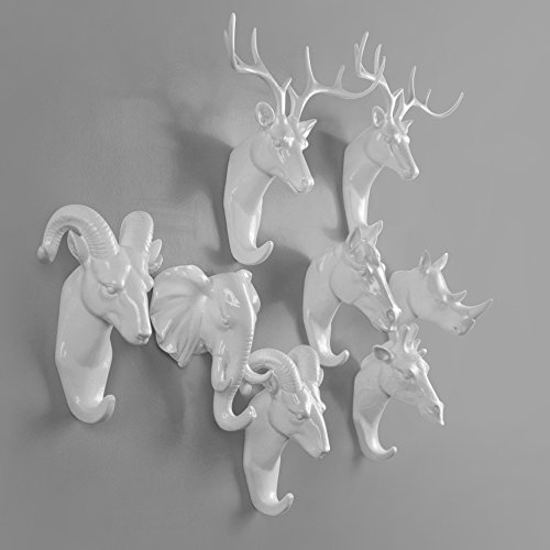 bouti1583 Single Rhino Head Wall Hanger Coat Hat Hook Animal Shaped Decorative Gift Gold