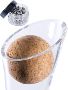 plaisir de la cave wine decanter cork stopper & stainless steel cleaning beads accessories