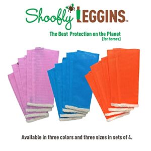 SHOOFLY Horse Leggins, Patented Loose Fitting Boots, Breathable Plastic Mesh (Blue/Large)