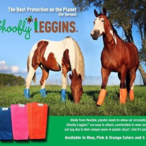 SHOOFLY Horse Leggins, Patented Loose Fitting Boots, Breathable Plastic Mesh (Blue/Large)