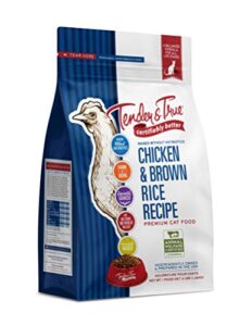 tender & true pet nutrition antibiotic-free chicken & brown rice recipe cat food, 3 lb (32001)
