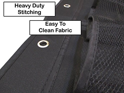 Bilpa Shoe Organizer, Over The Door Hanging Closet Rack | 24 Large Mesh Pockets Fit Up to Size 14 | Strong Metal Hooks | Sturdy Black Fabric Holder| Perfect Storage for Trainers, Boots, Sandals