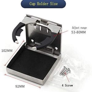 Adjustable Fold-up Cup(Mug) Drink Holders Marine Grade Stainless Steel for Marine/Boat/Yacht/Truck/RV