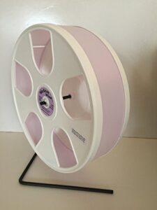 sugar glider/hamster/mouse 8" diameter exercise wheel w. stand lavender with white panels
