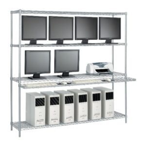 omega 24" deep x 60" wide x 74" high lan workstation with 1 cantilever shelf