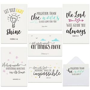 48 pack christian greeting cards with envelopes, inspirational note cards with scripture bible verses for encouragement, motivation, confirmation cards bulk (4x6 in)