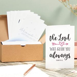 48 Pack Christian Greeting Cards with Envelopes, Inspirational Note Cards with Scripture Bible Verses for Encouragement, Motivation, Confirmation Cards Bulk (4x6 In)