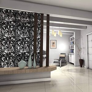 kernorv hanging room divider made of environmentally pvc, 12 pcs partitions panel screen for decorating bedroom, dining, study and sitting-room, hotel, bar and restaurant. (12, black)