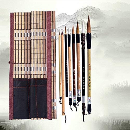 diandiandidi Chinese Brush, Writing Brush for Professional Calligraphy Kanji Japanese Sumi-e Drawing (8-Pieces Set)