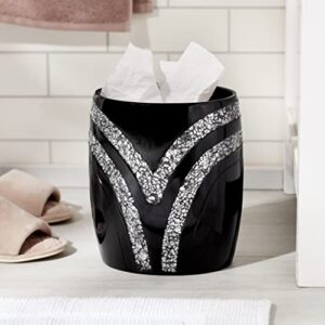 Popular Bath Sinatra Modern Bath Waste Basket Modern Classic Contemporary Decorative Beautiful Designs Bathroom Décor for Home Luxury Bath, Black color