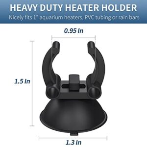 Pawfly 1.3 Inch Aquarium Heater Suction Cups Suckers with 0.95 Inch Clips Black Standard Heating Rod Holders Clamps for Fish Tanks (Not for Airline Tubing), 12 Pack