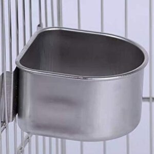 sleeri Parrot Parakeet Cockatiel Cage Food Box Water Cup Stainless Steel Pet Bird Feeding Feeder Bowl Birdcage Accessories