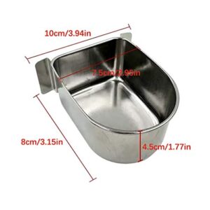 sleeri Parrot Parakeet Cockatiel Cage Food Box Water Cup Stainless Steel Pet Bird Feeding Feeder Bowl Birdcage Accessories