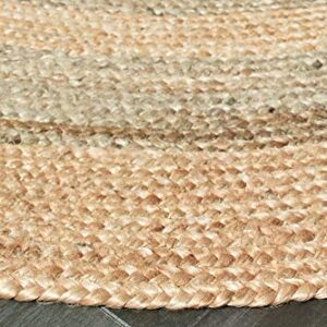 LR Resources Jute LR12032-NGY60RD Natural/Gray Round 6 ft Indoor Area Rug, 6'