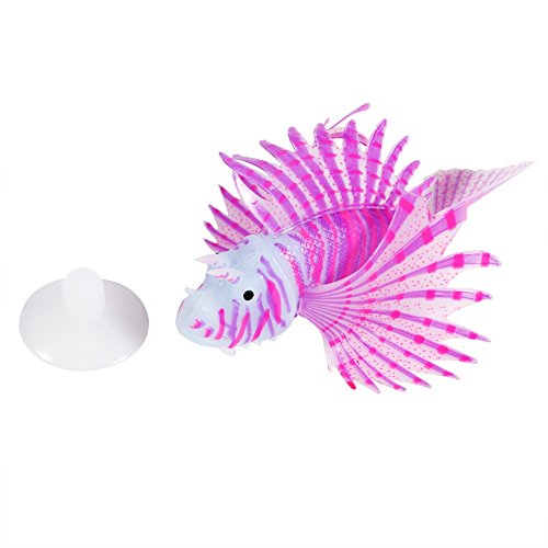 Yosoo Artificial Lion Fish Luminous Fake Fish Aquarium Fish Tank Ornament Glow Simulation Animal Decoration (Purple)