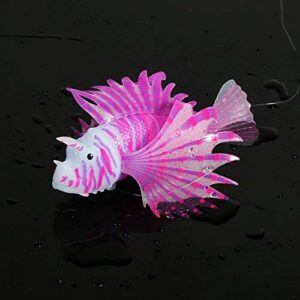 Yosoo Artificial Lion Fish Luminous Fake Fish Aquarium Fish Tank Ornament Glow Simulation Animal Decoration (Purple)