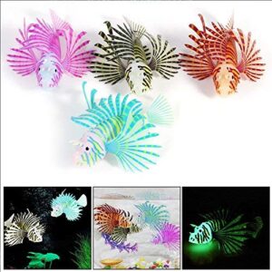 Yosoo Artificial Lion Fish Luminous Fake Fish Aquarium Fish Tank Ornament Glow Simulation Animal Decoration (Purple)