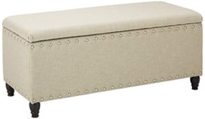 christopher knight home tatiana fabric storage ottoman, wheat