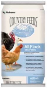 nutrena country feeds all flock 18% pelletized chicken feed 50 pounds