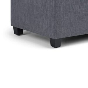 SIMPLIHOME Sienna 34 inch Wide Rectangle Lift Top Storage Ottoman Bench in Slate Grey Tufted Linen Look Fabric, Footrest Stool, Coffee Table for the Living Room, Bedroom and Kids Room, Traditional