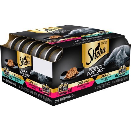 Sheba Perfect Portions Cuts in Gravy Multipack Salmon & Tuna Wet Cat Food 2.6 oz.