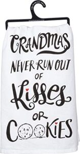 primitives by kathy 33208 lol made you smile dish towel, 28" x 28", never run out of kisses or cookies