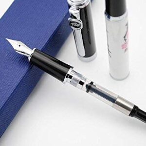 JINHAO 8802 Fountain Pen F Nib (Birds and Wintersweet Painting)