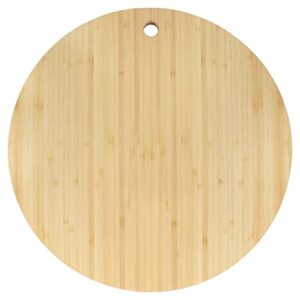 BambooMN Bamboo Round Cutting and Serving Board, Charcuterie Board - 15" diameter x 0.75" thickness - 1 Piece